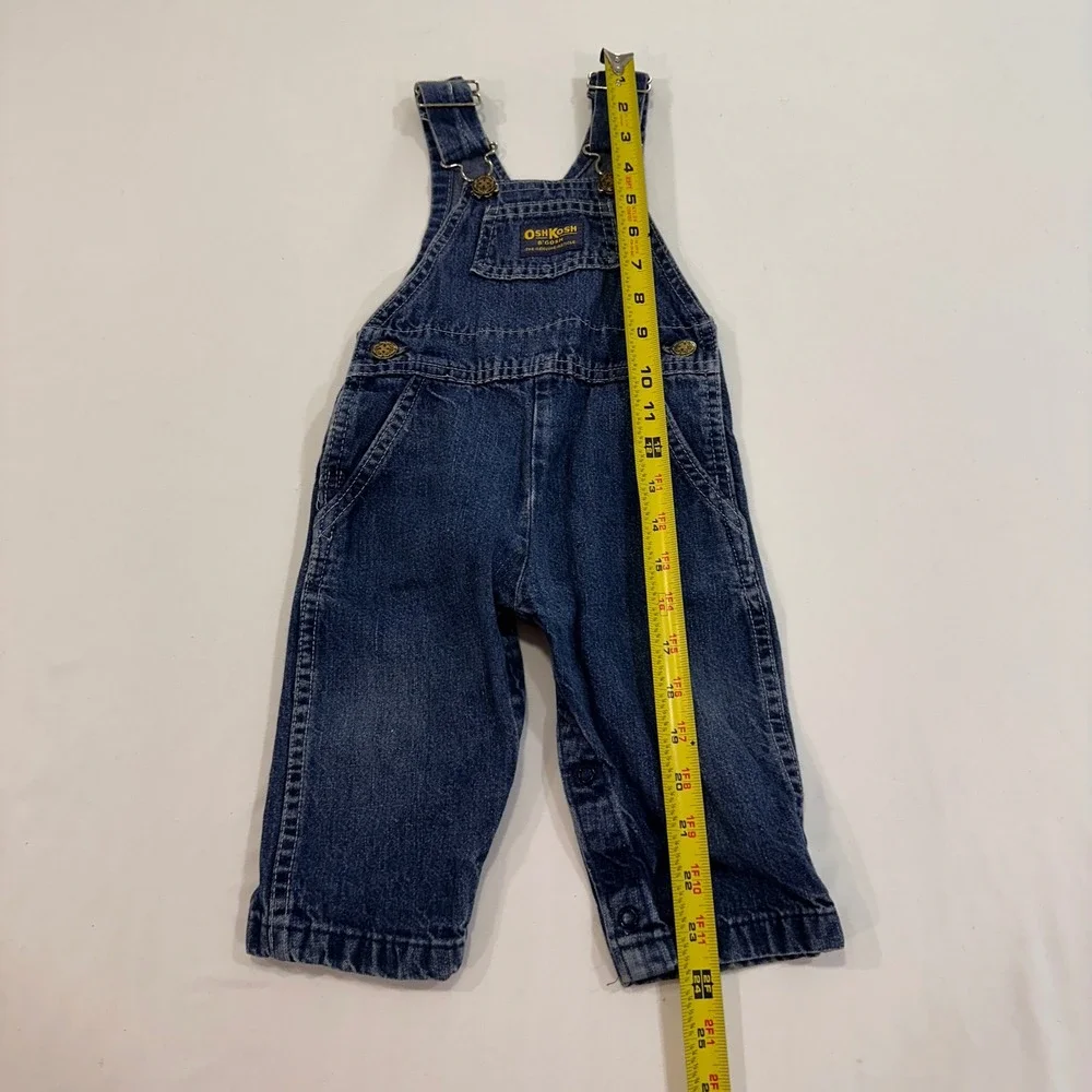 OshKosh‎ B'gosh Vestbak Denim Overalls Kids 18M Blue Snap Leg | Vintage
